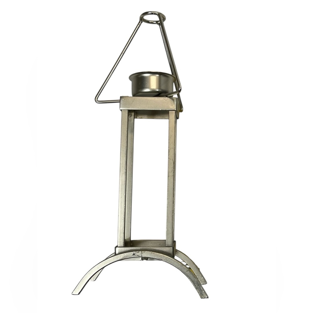Tealight Lamp Stand with Frosted Glass Shade & Silver Metal Stand -Modern Decor - Picture 4 of 6